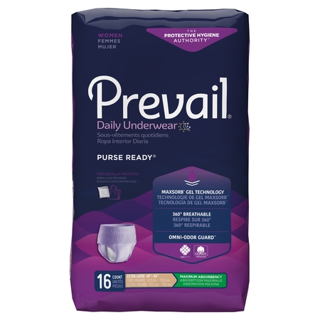 PREVAIL Disposable Underwear Female X-Large, Maximum, PK 16 PRU-514